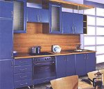 Синяя ретро кухня из пленочных фасадов